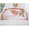 Babybettwäsche Set 5-tlg mit Moskitonetz - Hängende Herzen orange gestreift