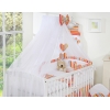 Babybettwäsche Set 5-tlg mit Moskitonetz - Hängende Herzen orange gestreift