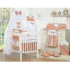 Babybettwäsche Set 5-tlg mit Moskitonetz - Hängende Herzen orange gestreift