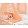 Babybettwäsche-Set 5-tlg mit Moskitonetz - Hängende Herzen pfirsich