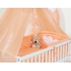 Babybettwäsche-Set 5-tlg mit Moskitonetz - Hängende Herzen pfirsich