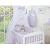 Babybettwäsche-Set 5-tlg mit Moskitonetz - Hängende Herzen rosa Blümchen
