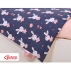 Babybettwäsche Set 5-tlg mit Moskitonetz - Hasen dunkelblau