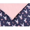 Babybettwäsche Set 5-tlg mit Moskitonetz - Hasen dunkelblau