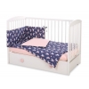 Babybettwäsche Set 5-tlg mit Moskitonetz - Hasen dunkelblau