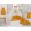 Babybettwäsche Set 5-tlg mit Moskitonetz- honiggelb