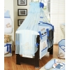 Babybettwäsche Set 5-tlg mit Moskitonetz (L60) - Teddy Bär Barnaba blau