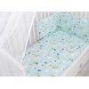 Babybettwäsche Set 5-tlg mit Moskitonetz - Lamas minze