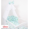 Babybettwäsche Set 5-tlg mit Moskitonetz - Lamas minze