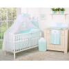 Babybettwäsche Set 5-tlg mit Moskitonetz - Little Prince/Princess minze