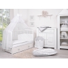 Babybettwäsche Set 5-tlg mit Moskitonetz - Mini Sternchen grau