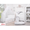 Babybettwäsche Set 5-tlg mit Moskitonetz - Mini Sternchen grau