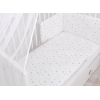 Babybettwäsche Set 5-tlg mit Moskitonetz - Mini Sternchen grau