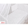 Babybettwäsche Set 5-tlg mit Moskitonetz - Mini Sternchen grau