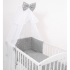 Babybettwäsche Set 5-tlg mit Moskitonetz - mini Sternchen weiß