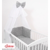 Babybettwäsche Set 5-tlg mit Moskitonetz - mini Sternchen weiß