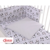 Babybettwäsche Set 5-tlg mit Moskitonetz - Panda grau