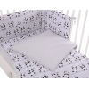 Babybettwäsche Set 5-tlg mit Moskitonetz - Panda grau