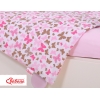 Babybettwäsche Set 5-tlg mit Moskitonetz - rosa Schmetterlinge