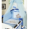 Babybettwäsche Set 5-tlg mit Moskitonetz (S60) - Teddy Bär Barnaba blau