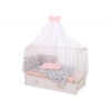 Babybettwäsche Set 5-tlg mit Moskitonetz - Schwäne grau