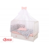 Babybettwäsche Set 5-tlg mit Moskitonetz - Schwäne grau