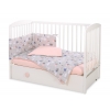 Babybettwäsche Set 5-tlg mit Moskitonetz - Schwäne grau