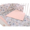 Babybettwäsche Set 5-tlg mit Moskitonetz - Schwäne grau