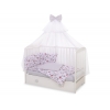 Babybettwäsche Set 5-tlg mit Moskitonetz - Schwalben rosa