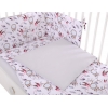 Babybettwäsche Set 5-tlg mit Moskitonetz - Schwalben rosa