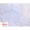 Babybettwäsche Set 5-tlg mit Moskitonetz - Sternen grau -blau