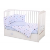 Babybettwäsche Set 5-tlg mit Moskitonetz - Sternen grau -blau