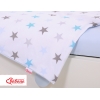 Babybettwäsche Set 5-tlg mit Moskitonetz - Sternen grau -blau