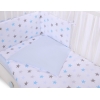 Babybettwäsche Set 5-tlg mit Moskitonetz - Sternen grau -blau