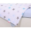 Babybettwäsche Set 5-tlg mit Moskitonetz - Sternen grau -blau