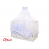Babybettwäsche Set 5-tlg mit Moskitonetz - Sternen grau -blau