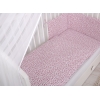 Babybettwäsche Set 5-tlg mit Moskitonetz - weiß-weinrote Sternchen