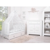 Babybettwäsche Set 5-tlg mit Moskitonetz - Wolken grau