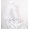 Babybettwäsche Set 5-tlg mit Moskitonetz - Wolken grau