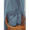 Babyhörnchen aus Musselin mit Schleife - pastellblau