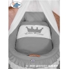 Babykorb mit Rollen Stubenwagen mit Himmel - Little Prince/Princess anthrazit