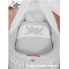 Grau Bezug für Stubenwagen mit Rollen und Himmel - Kleiner Prinz oder Prinzessin
