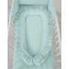 Babynest mit Rüsche - minze