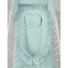 Babynest mit Rüsche - minze