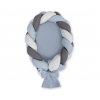 Babynest Geflochten 2 in 1 - pastellblau- grau - anthrazit