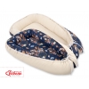 Babynestchen Babykokon - Traumfänger dunkelblau/beige