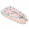 Babynestchen - Eulen creme-minze/puderrosa