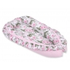 Babynestchen mit Rüsche - rosa Blüten/rosa