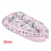 Babynestchen mit Rüsche - rosa Blüten/rosa