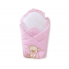 Babynestchen mit Steife Einlage - Bär mit Schleife rosa